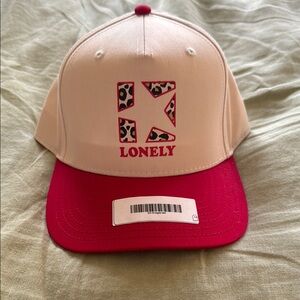 LONELY GHOST Red and Cream Hat